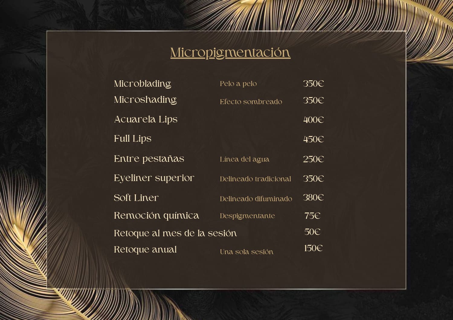 Carta de micropigmentación